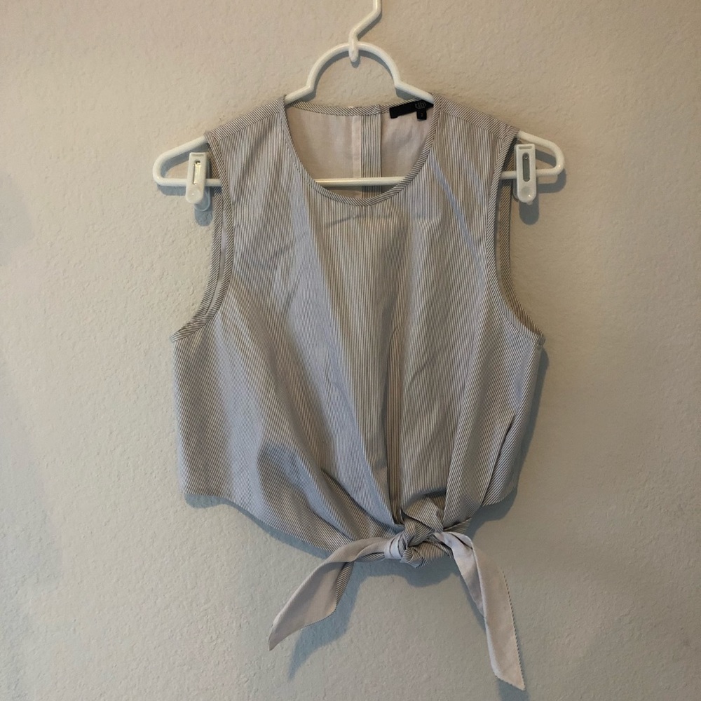 Tibi Striped Tie Crop Top
